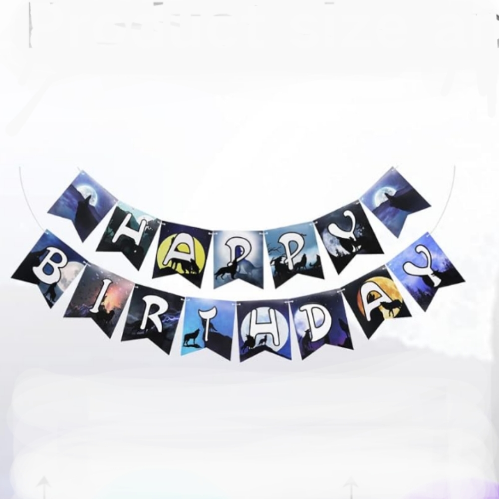 Happy Birthday Wolf Party Banner